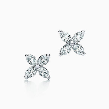 Roostick Platinum And Diamond Victoria Stud Earrings