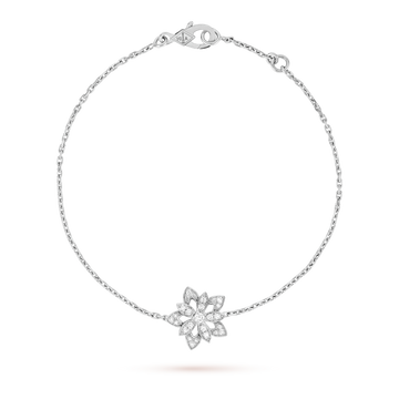 18K Lotus Openwork Pendant Bracelet