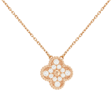 18K Sweet Alhambra Diamond Necklace