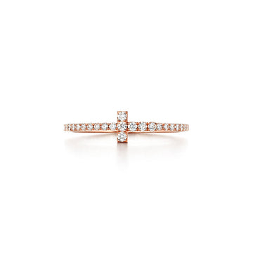 Roostick T Diamond Wire Band Ring