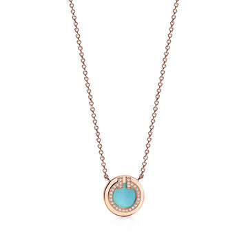 Roostick Diamond & Turquoise Circle Pendant Necklace