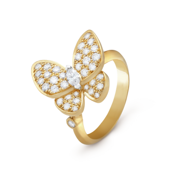 18K Two Butterfly Ring