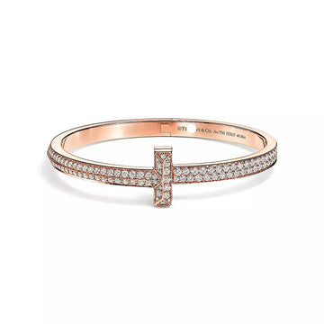 Roostick T1 Wide Diamond Hinged Bangle Bracelet