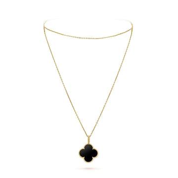 18K Magic Alhambra One Motifs Black Necklace
