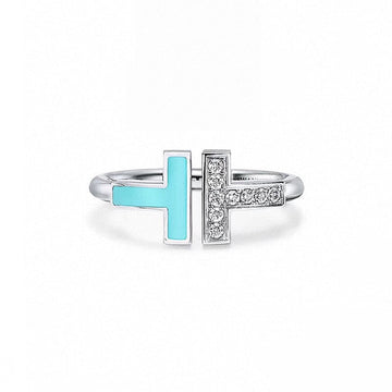 Roostick T Diamond & Turquoise Wire Ring