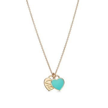 Roostick 18K Return to T Mini Double Heart Necklace