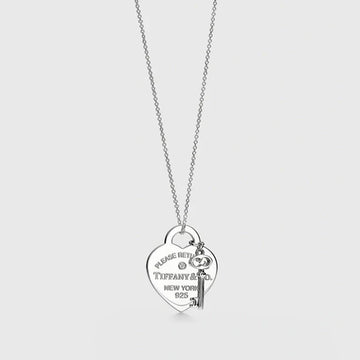 Roostick 18K Return to T Heart & Key Necklace