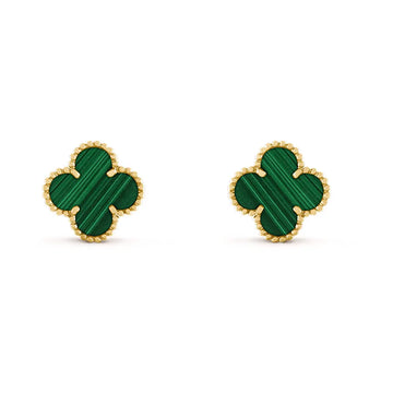 Roostick Vintage Alhambra Malachite Earrings