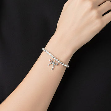 Bow Charm Bead Bracelet