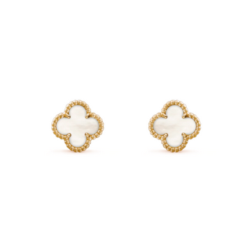 Roostick Clover Mini Pink Gold Mop Earrings