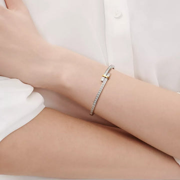 Edge Hinged Bypass Bangle Bracelet