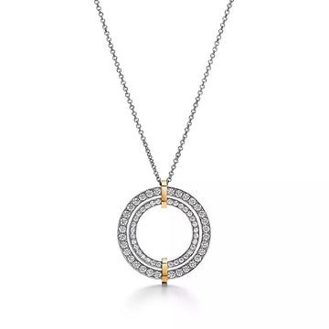 Roostick Edge Circle Diamond Pendant Necklace