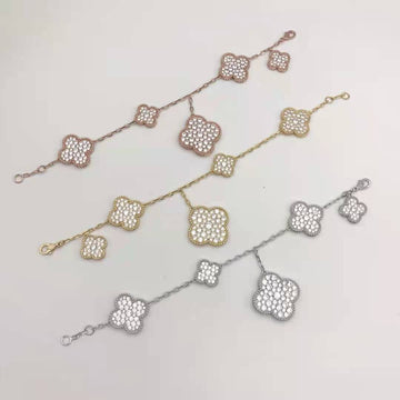 Roostick Magic Alhambra Five Motifs Diamonds Bracelet