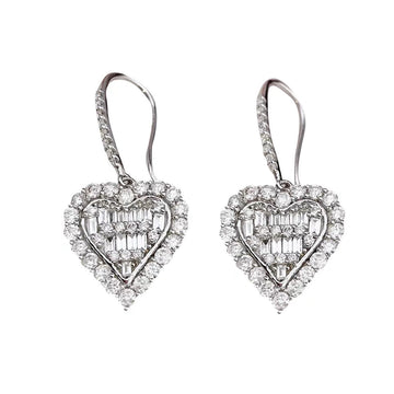 Roostick Diamond Heart Crystal Earrings
