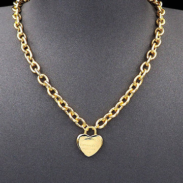 Roostick Tag Chain Heart Necklace