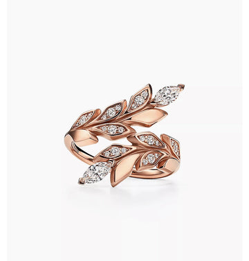 Roostick Vine Bypass Diamond Ring
