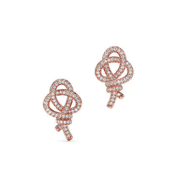 18K Keys Woven Diamond Earrings