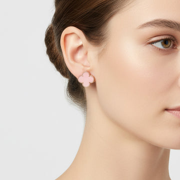 Magic Alhambra Pink Opal Earrings