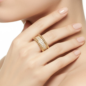 Perlée Diamonds 3 Row Ring