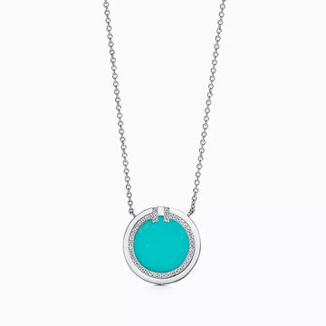 Roostick Diamond & Turquoise Circle Pendant