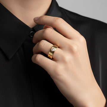 Three Diamonds Love Wedding Ring