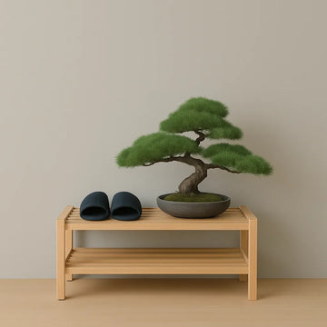 Zen Shoe Bench Simple Two Tier Shelf For Entryway Harmony