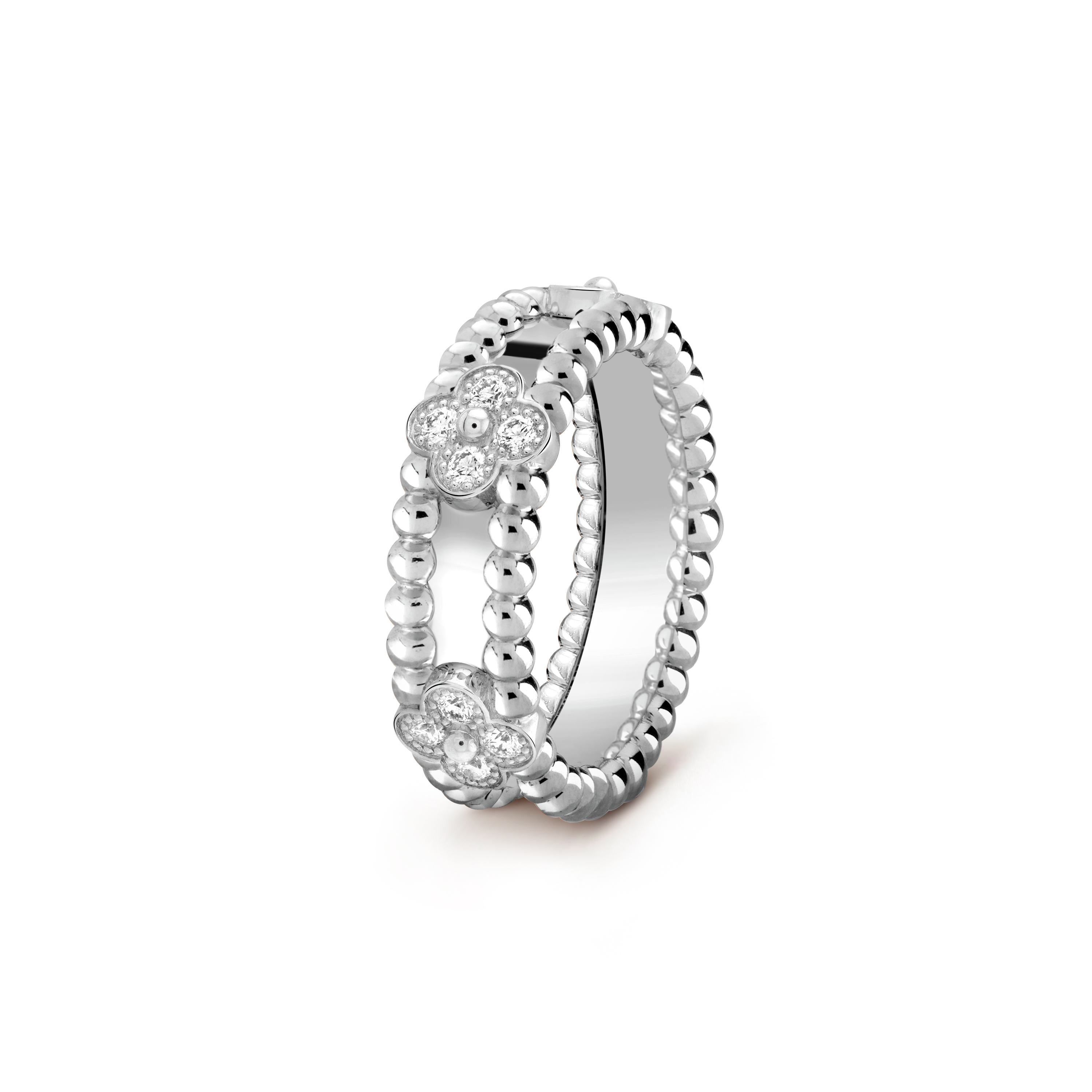 Roostick Wide Clovers Perlée Ring