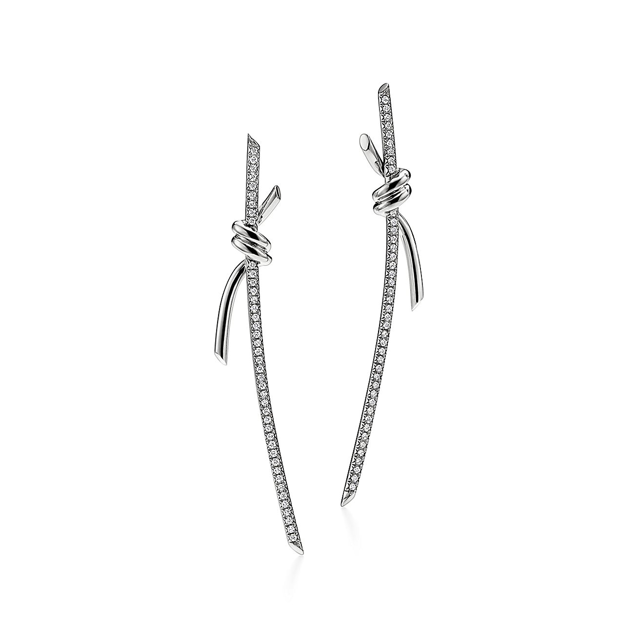 Roostick Knot Drop Diamonds Earrings
