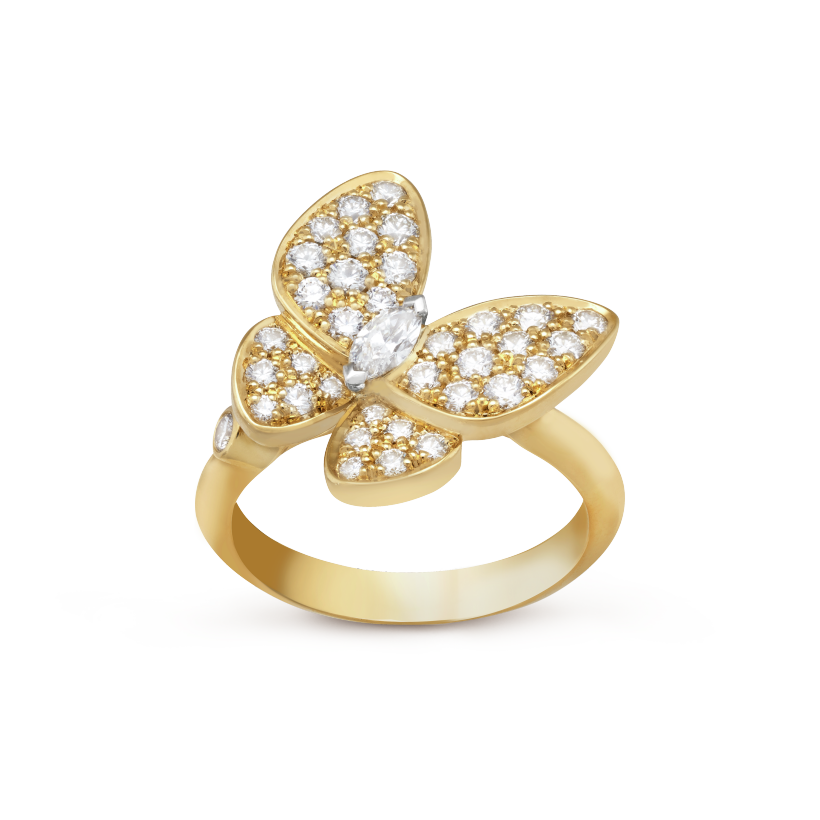 Roostick Two Butterfly Ring