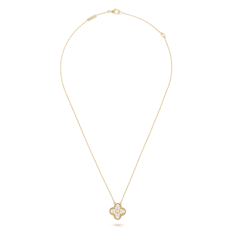 18K Sweet Alhambra Diamond Necklace