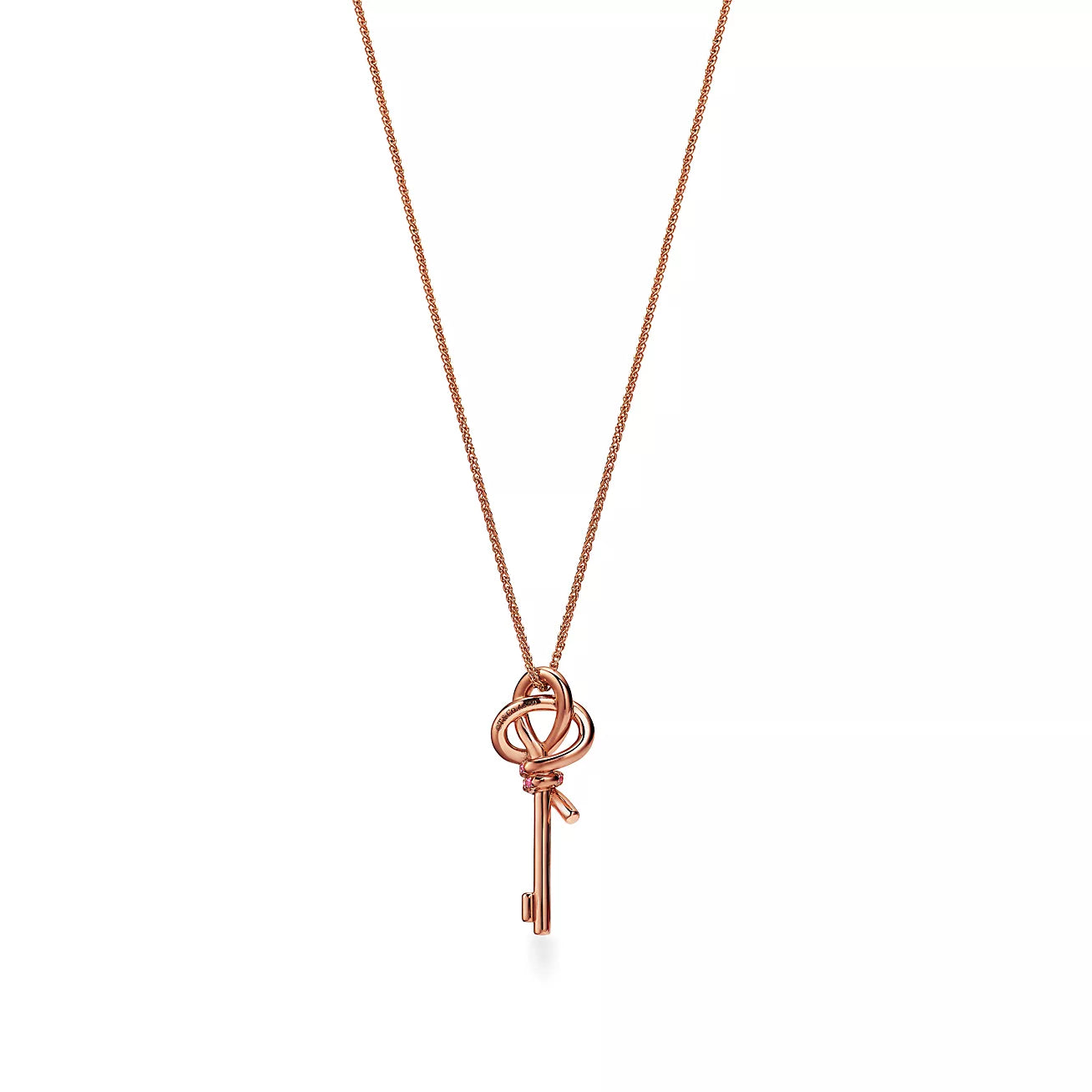 Roostick Keys Woven Pink Diamonds Medium Necklace