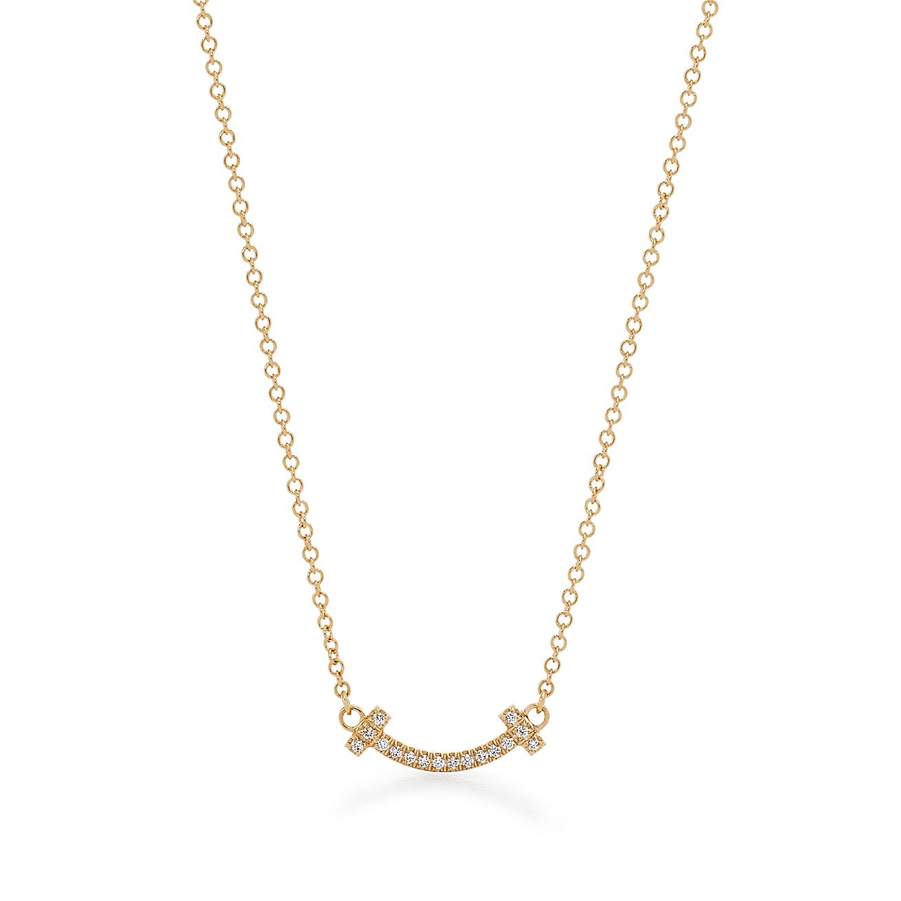 Roostick T Small Diamond Pendant Necklace