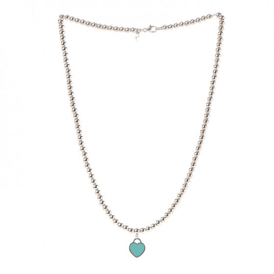 Roostick 18K Return to T Heart Tag Bead Necklace