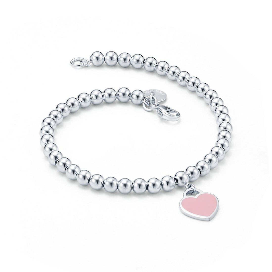 Roostick 18K Return to T Pink Heart Tag Bead Bracelet