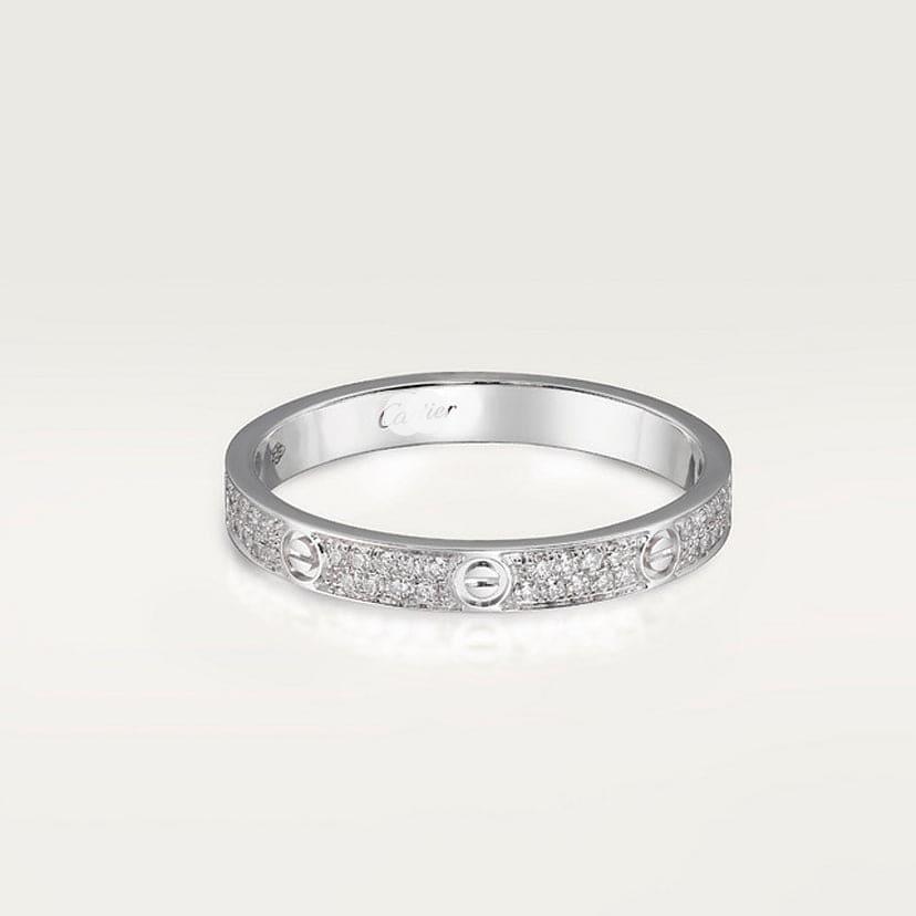 Roostick Steel Love Diamond-Paved 3mm Ring