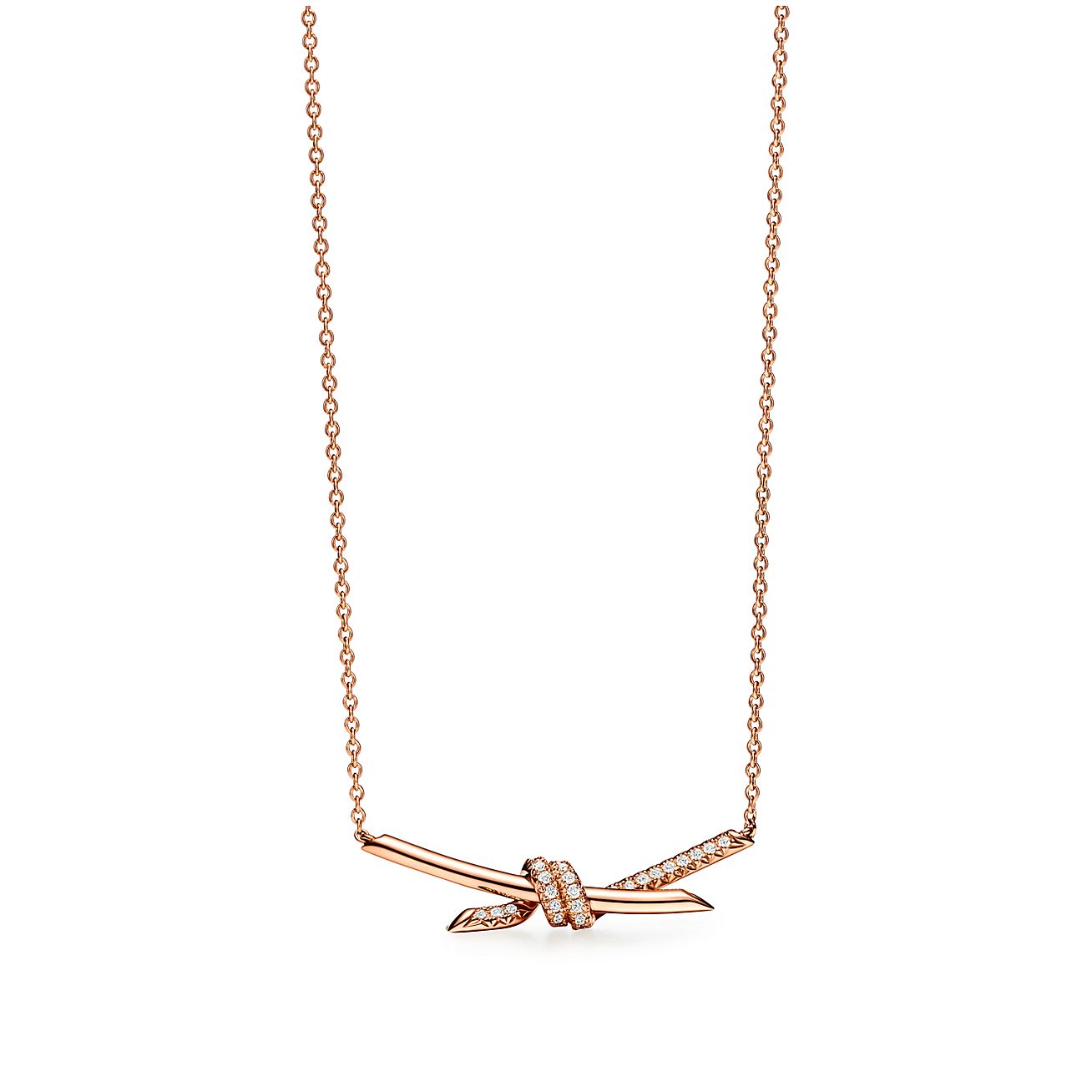 Roostick Knot Pendant Diamond Necklace