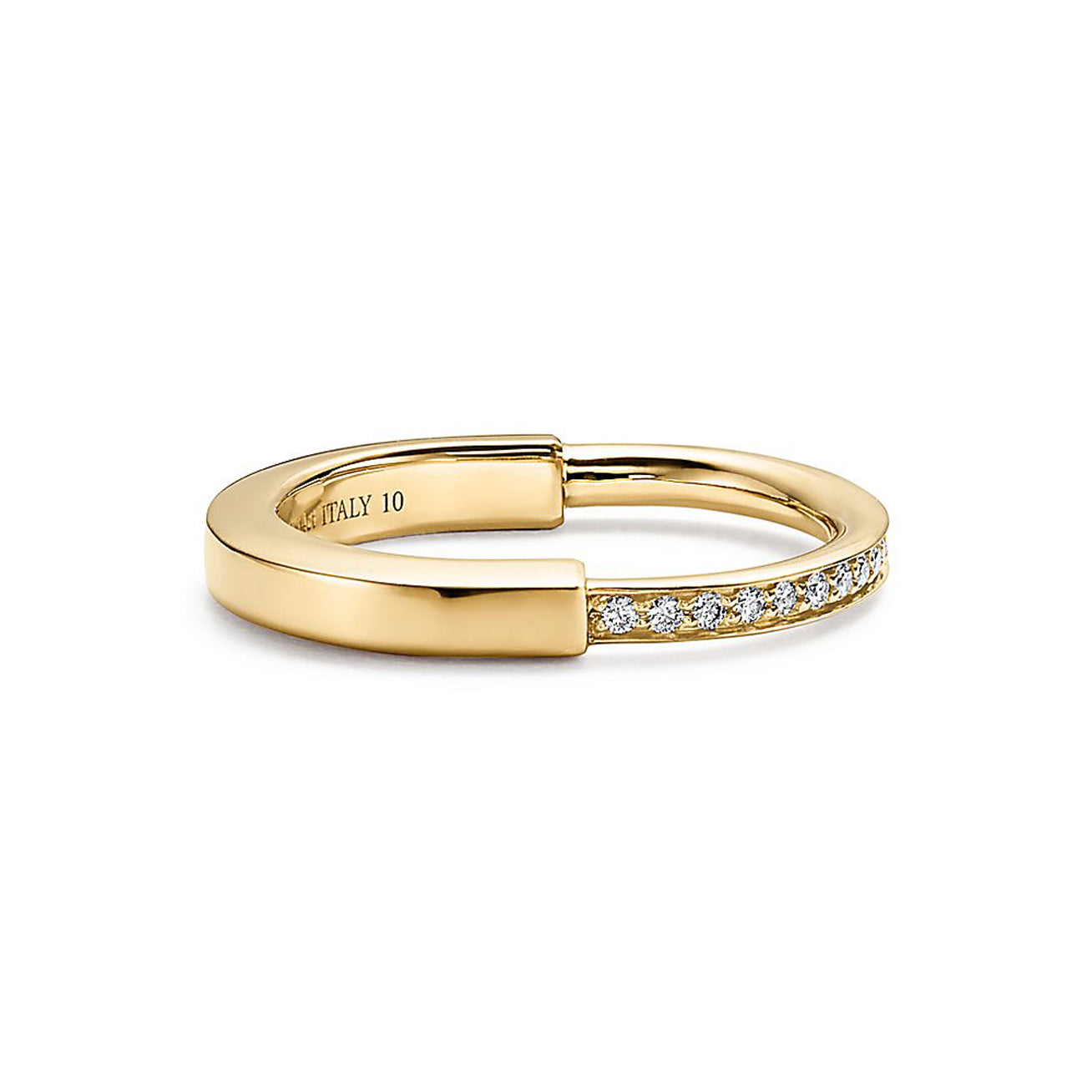 Roostick Lock Diamonds Yellow Gold Ring