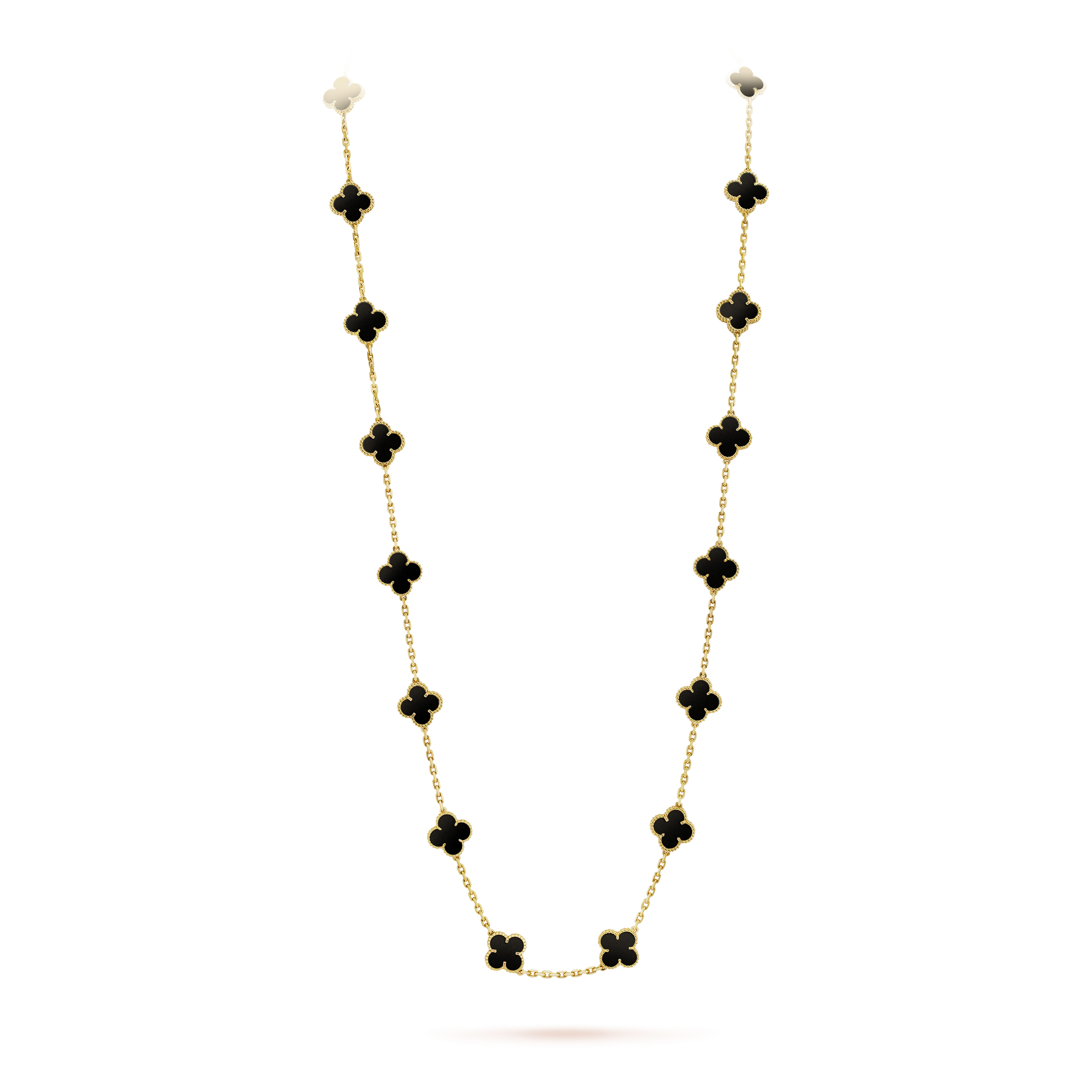 Roostick Vintage Alhambra Black 20 Motifs Long Necklace