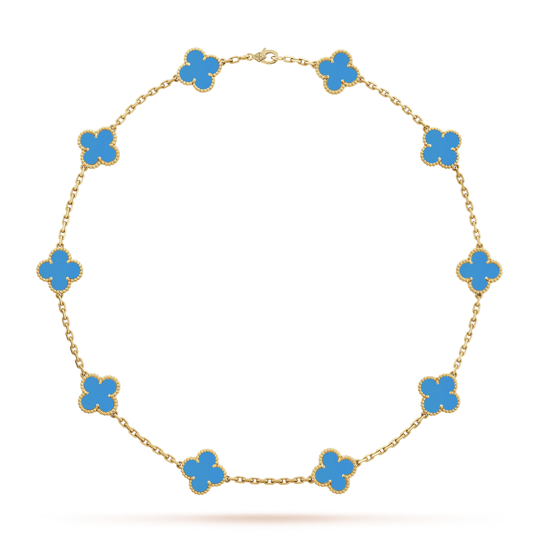 18K Vintage Alhambra Agate 10 Motifs Necklace