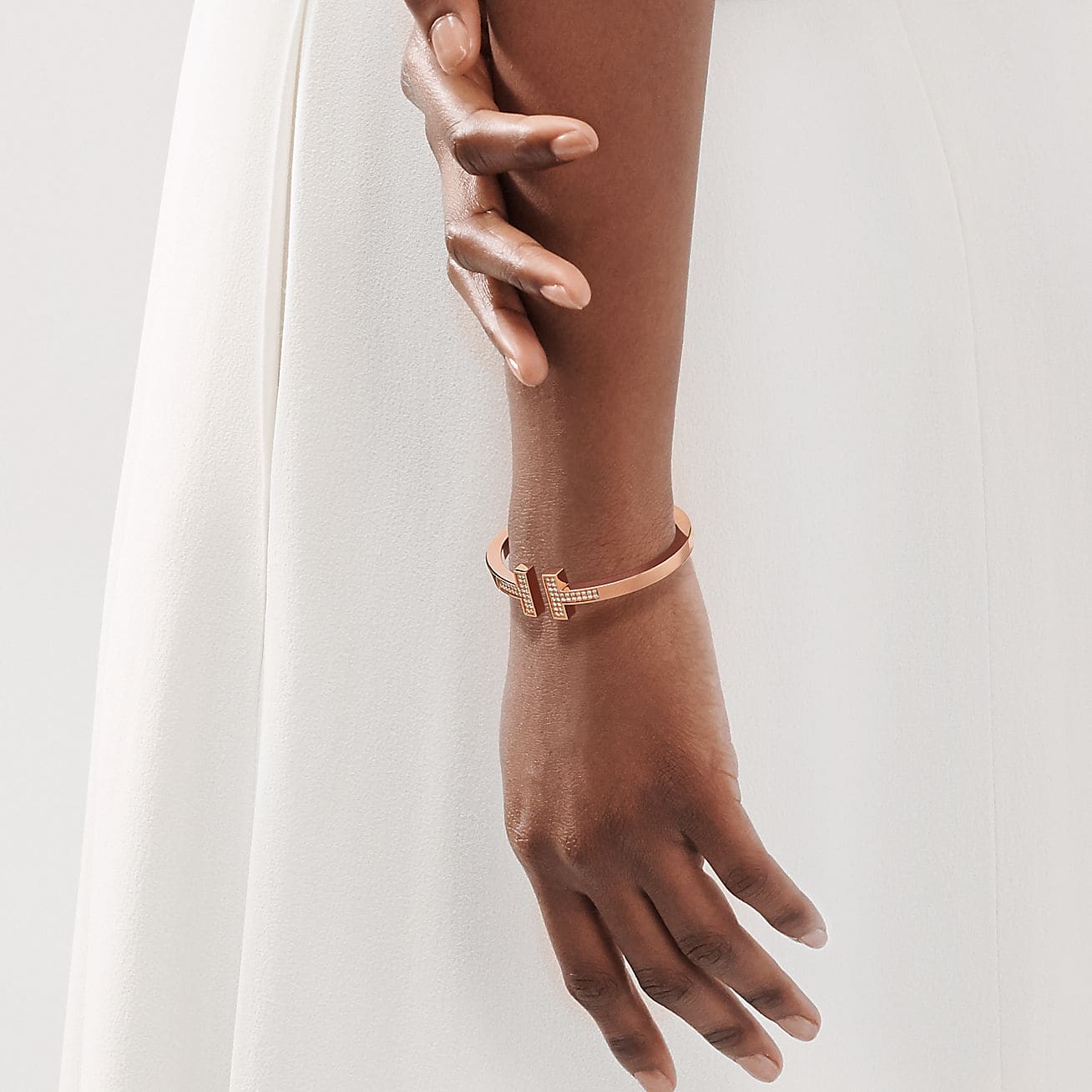 Roostick T Diamond Open Square Bracelet