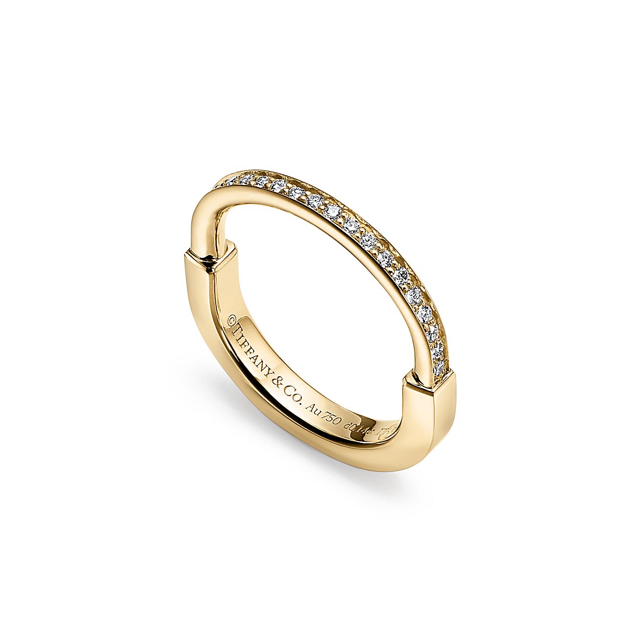 Roostick Lock Diamonds Yellow Gold Ring