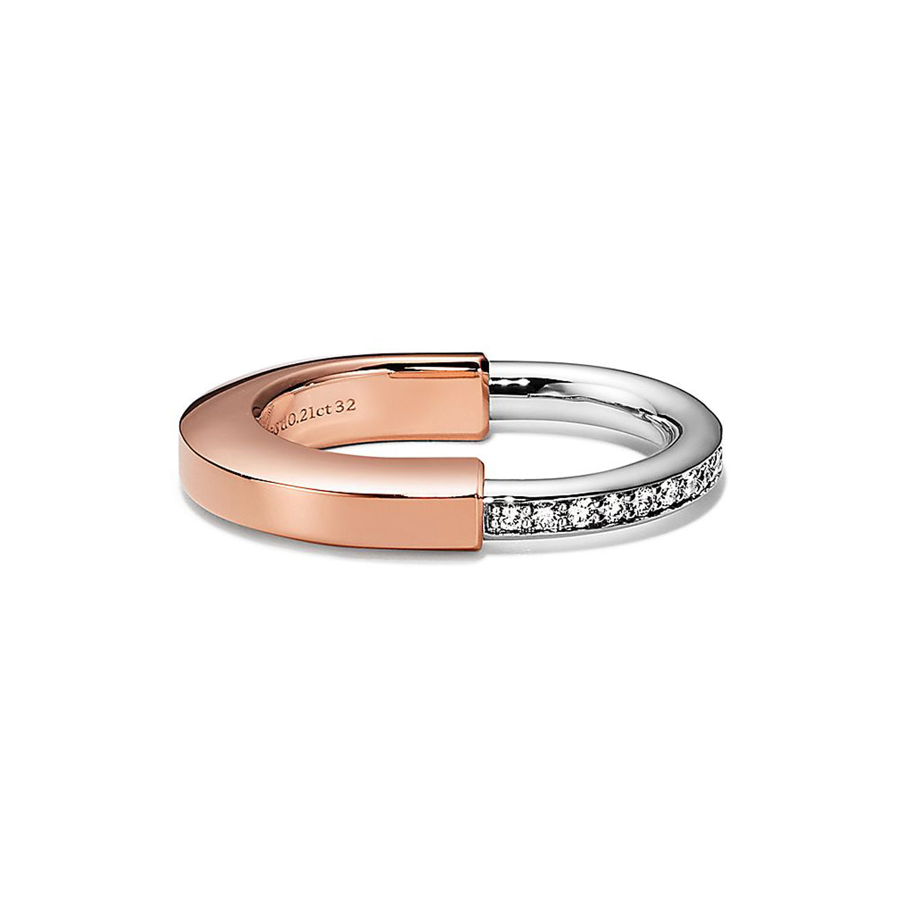 Roostick Lock Diamond Rose Gold Ring