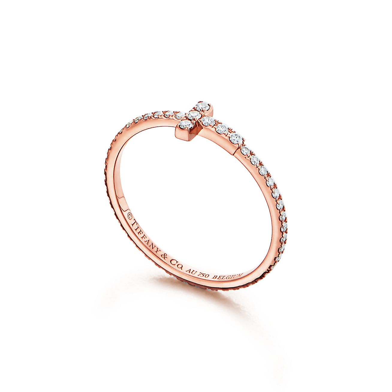Roostick T Diamond Wire Band Ring