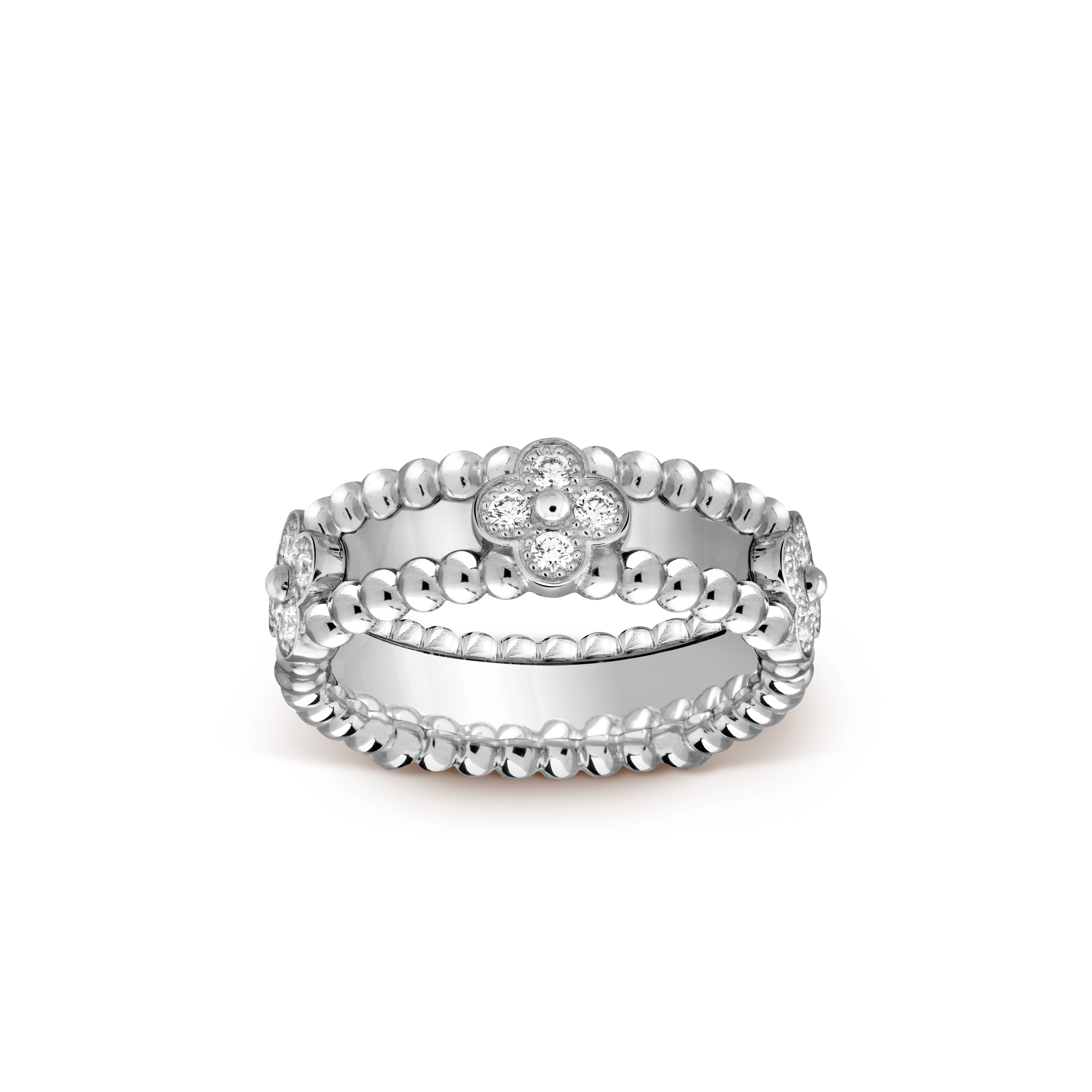 Roostick Wide Clovers Perlée Ring