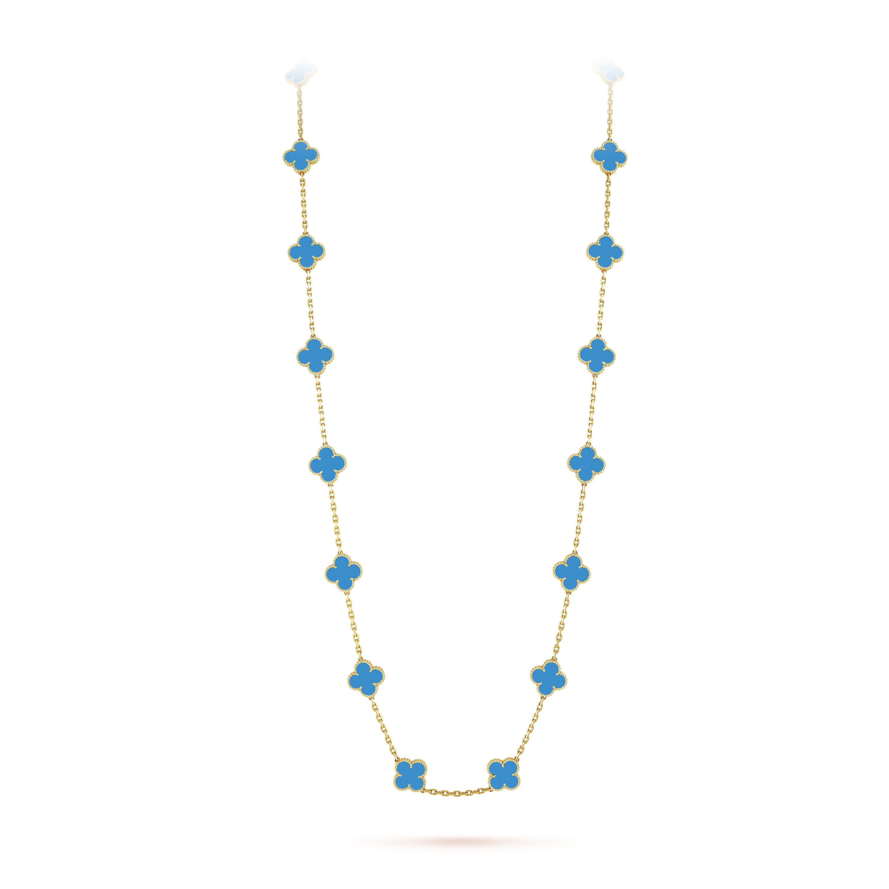 Roostick Vintage Alhambra  Agate 20 Motifs Long Necklace