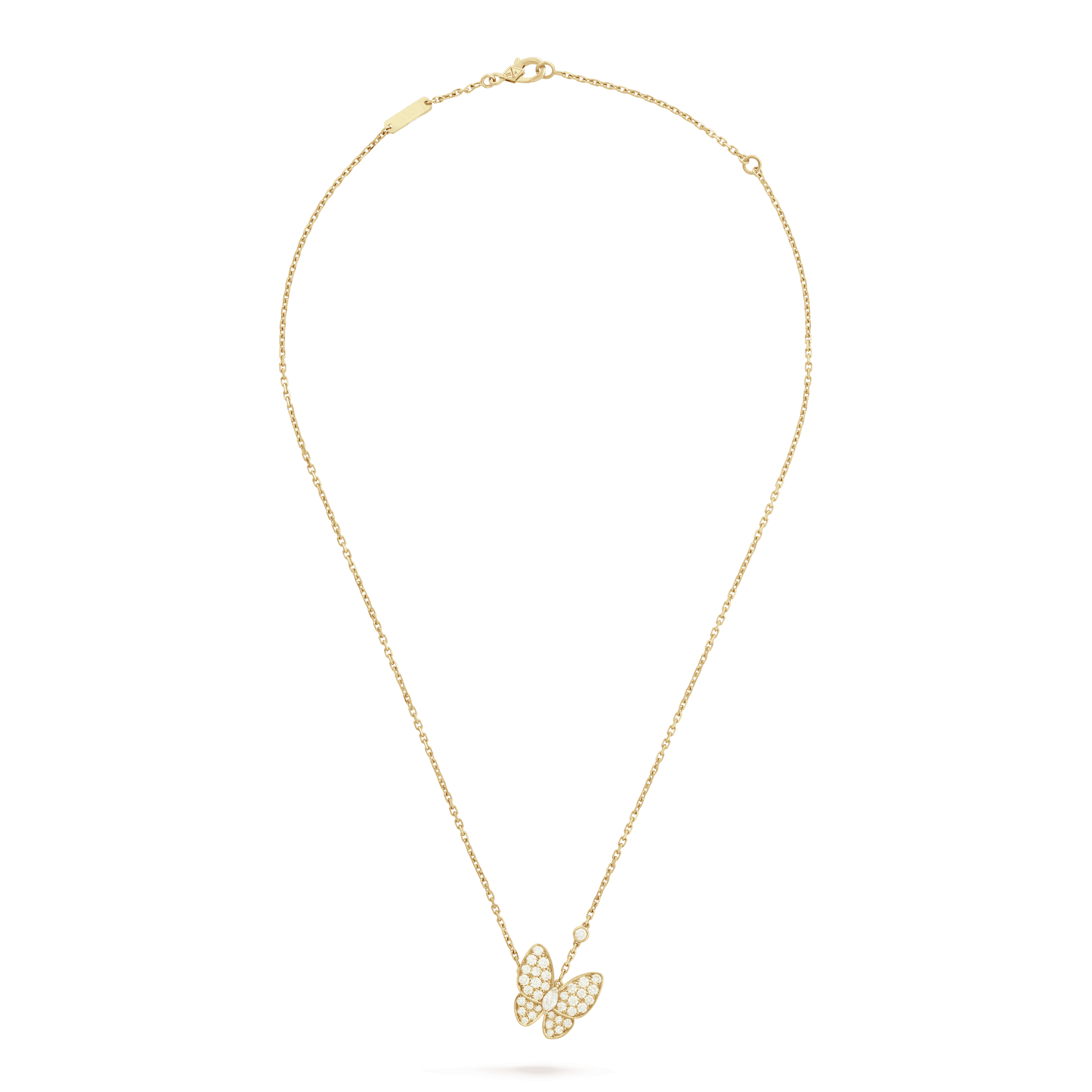 Roostick Gold Two Butterfly Necklace