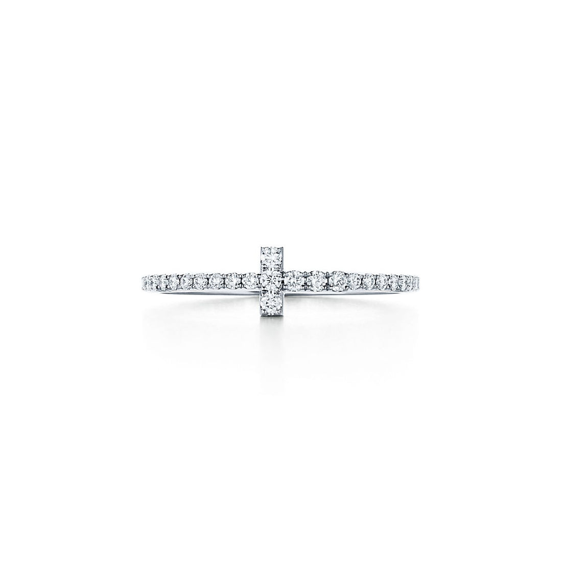 Roostick T Diamond Wire Band Ring