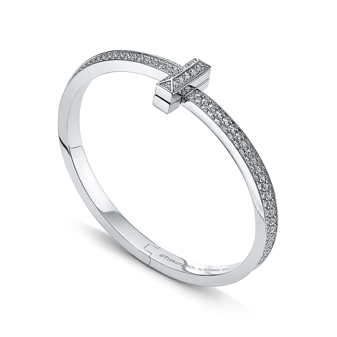 Roostick T1 Wide Diamond Hinged Bangle Bracelet