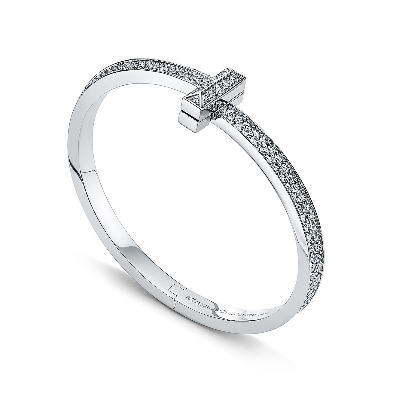Roostick T1 Wide Diamond Hinged Bangle Bracelet