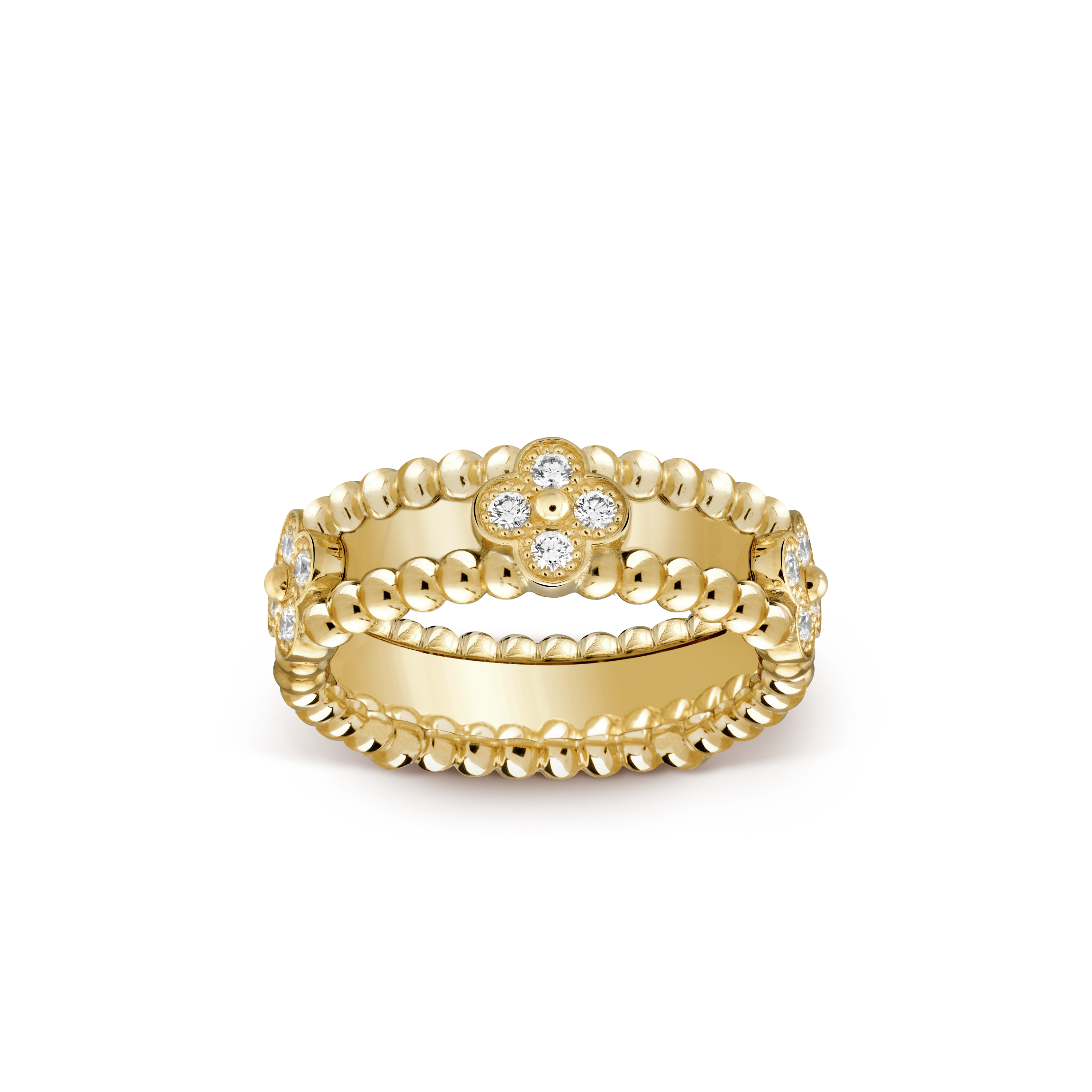 Roostick Wide Clovers Perlée Ring